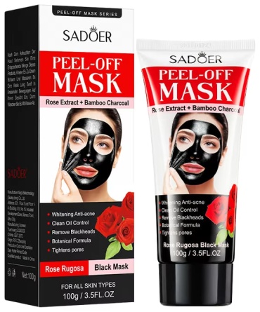 Маска для лица SADOER пленка Rose Blackhead Removing, Cleaning, Whitening Peel-off Facial Mask Маска-пленка для лица Rose для удаления черных точек 100 мл