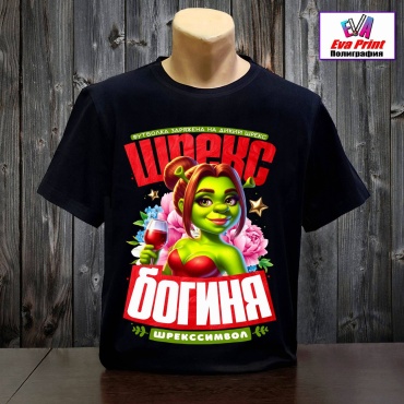 Футболка Eva Print Шрекс богиня черный