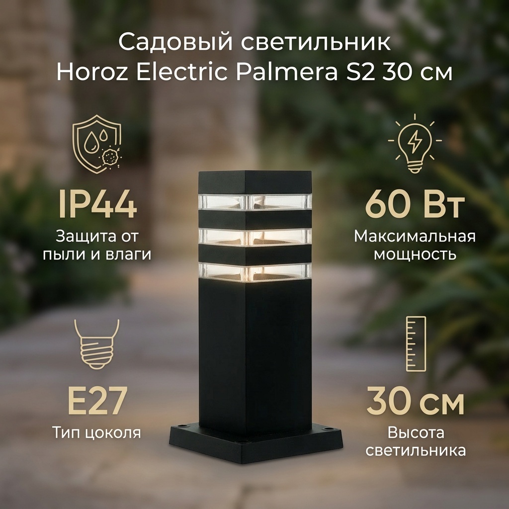 Уличный светильник наземный Horoz Electric E27 60 Вт 30 см