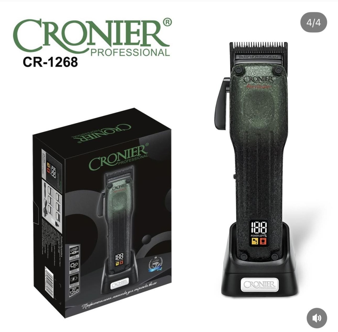 Cronier машинка для стрижки 1268/7535 черный, зеленый