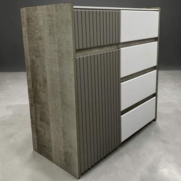 Комод Лео, 82.4x38x81 см, белый, серый