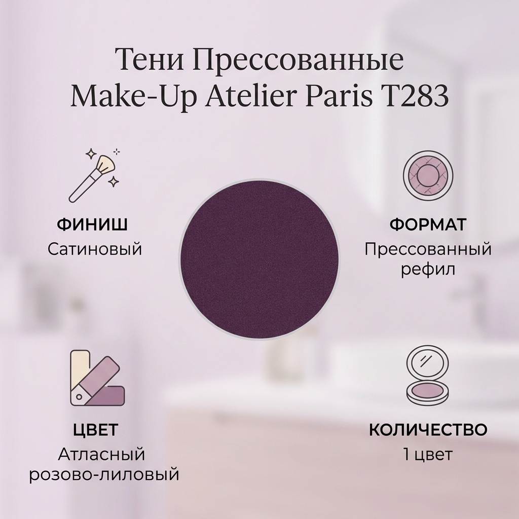 Make-Up Atelier Paris тени прессованные T283 Satin rose mauve (Атласный розово-лиловый)