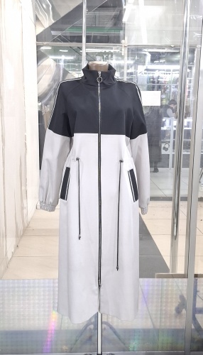 Тренчкот Renata Collection черный, серый