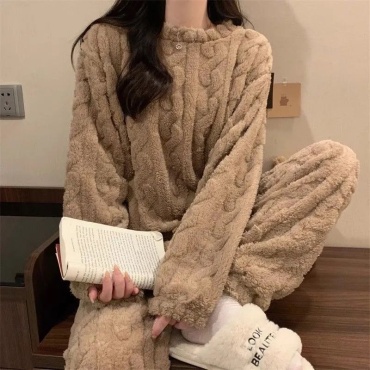 Пижама коричневый, бежевый