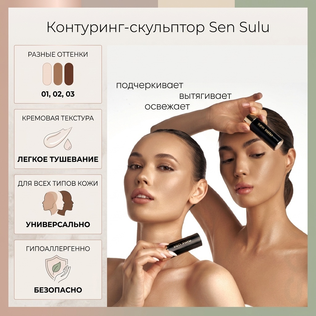 Sen Sulu Контуринг для лица скульптор 01,02,03
