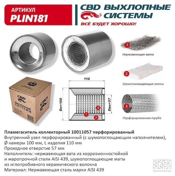 CBD пламегаситель коллекторный PLIN181