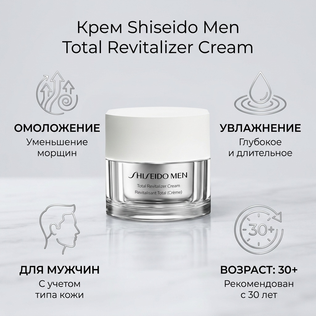 Shiseido крем Men Total Revitalizer Cream для лица 50 мл