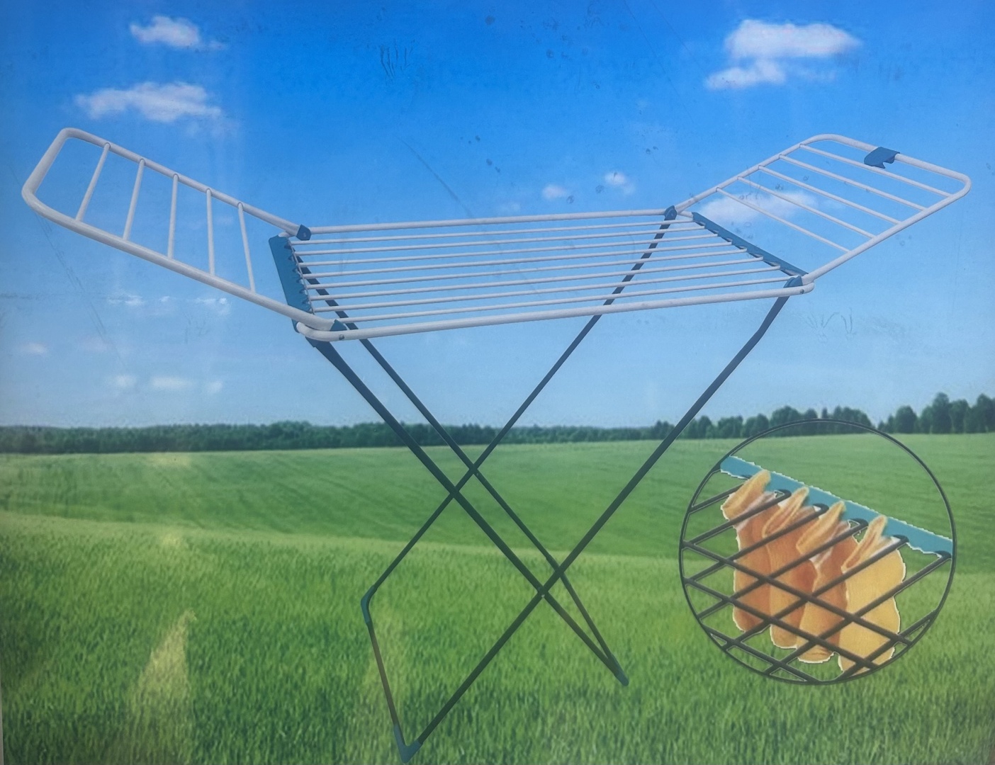 Сушилка напольная, уличная 55x175x92 см, кол-во уровней: 1, металл, пластик