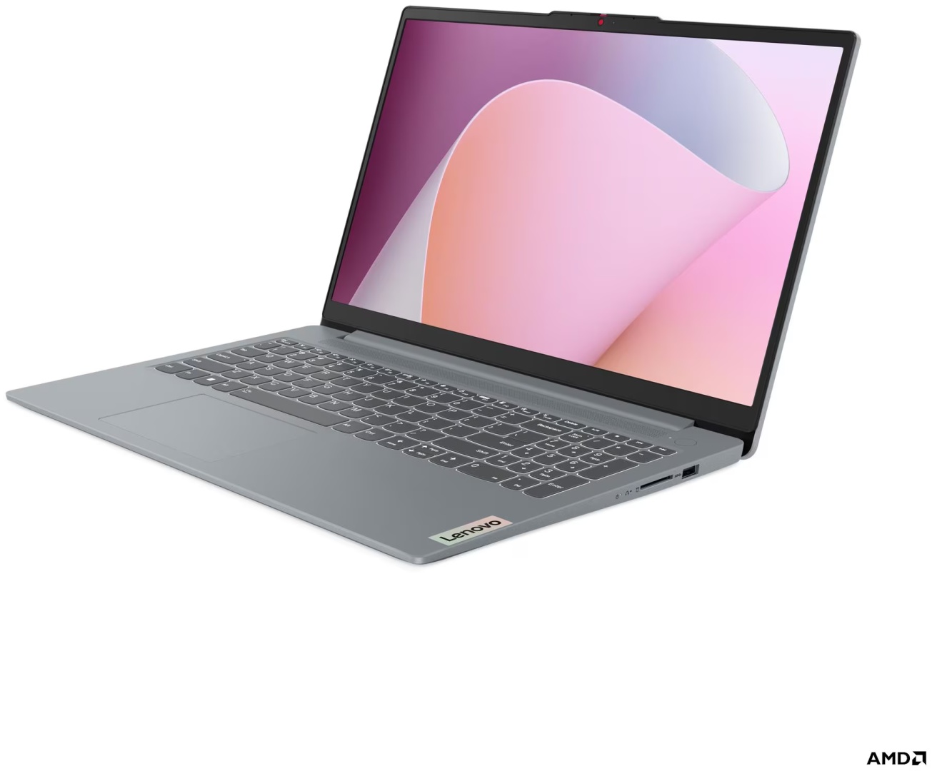 Ноутбук Lenovo IdeaPad Slim 3 15AMN8 15.6" / AMD Ryzen 5 40 / 8 Гб / SSD 512 Гб / Radeon 610M / Win 11 Home / 82XQ01SJRK серый — фото ноутбука