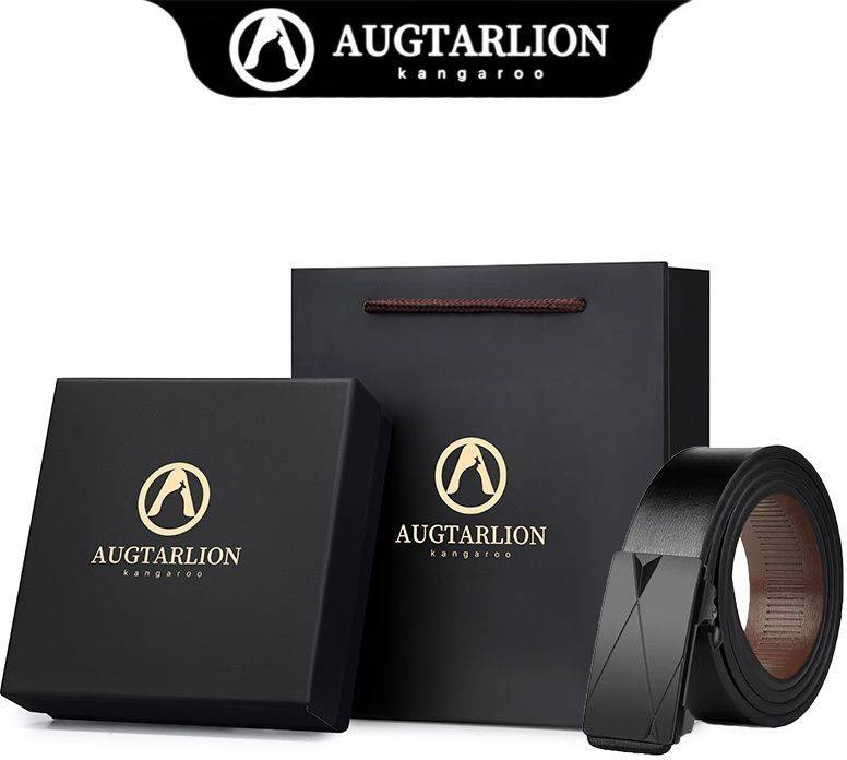 Ремень Austarlion металл, натуральная кожа 125 см черный