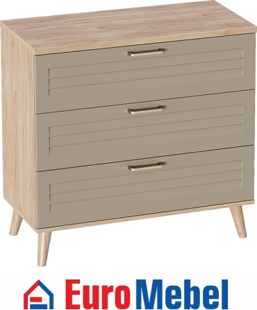 Комод Euromebel Гавана, 91.2x40.4x89.4 см, светло-коричневый