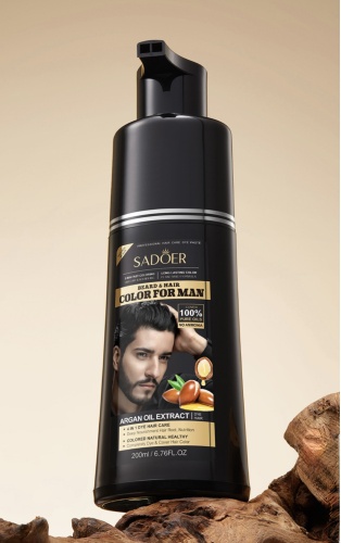 SADOER COLOR FOR MAN чёрный шампунь оттеночный 200 мл