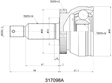 INKO шрус наружный 317098A