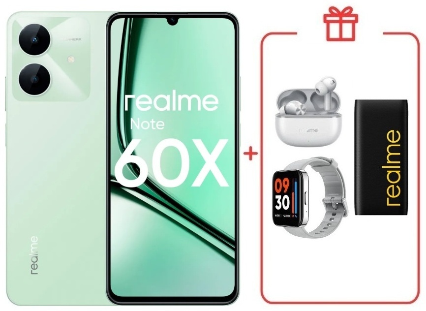 Смартфон Realme Note 60x 4 ГБ/128 ГБ голубой + подарок
