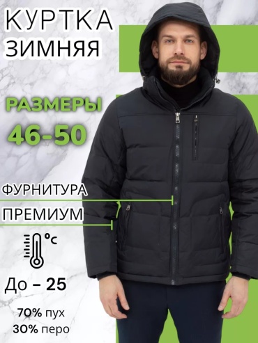 Пуховик черный