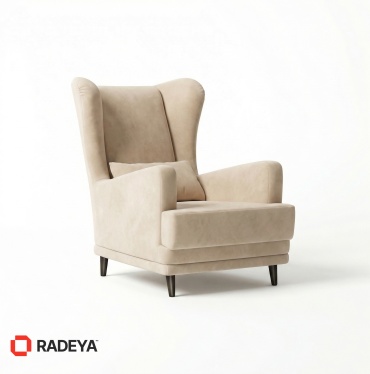 Кресло RADEYA Винсент , обивка велюр, слоновая кость