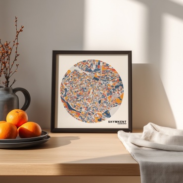 KOZI постер карта Шымкента «Осень» 30x30 см