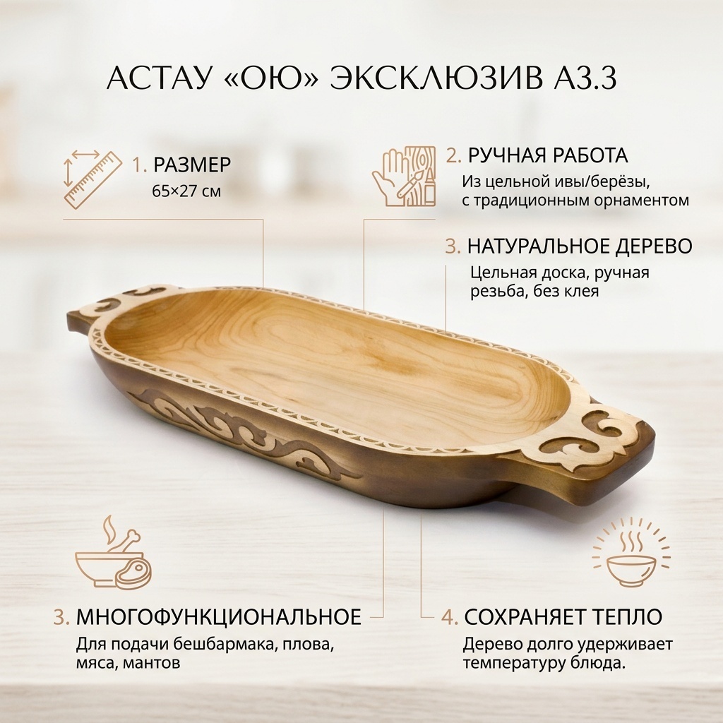 Астау Блэк ЭКСКЛЮЗИВ 65х27 см, дерево, 1 шт