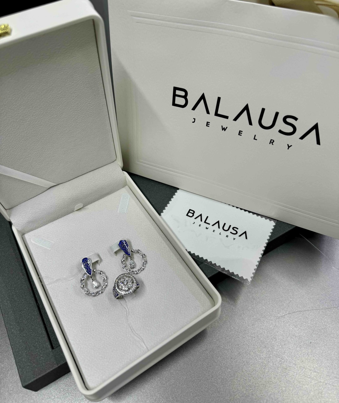 Balausa Jewelry Е064(8) 18,5р вес 9.5 г серебро, фианит, эмаль