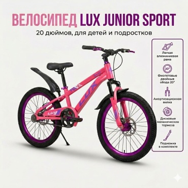 Велосипед Lux 2025 20 дюймов розовый