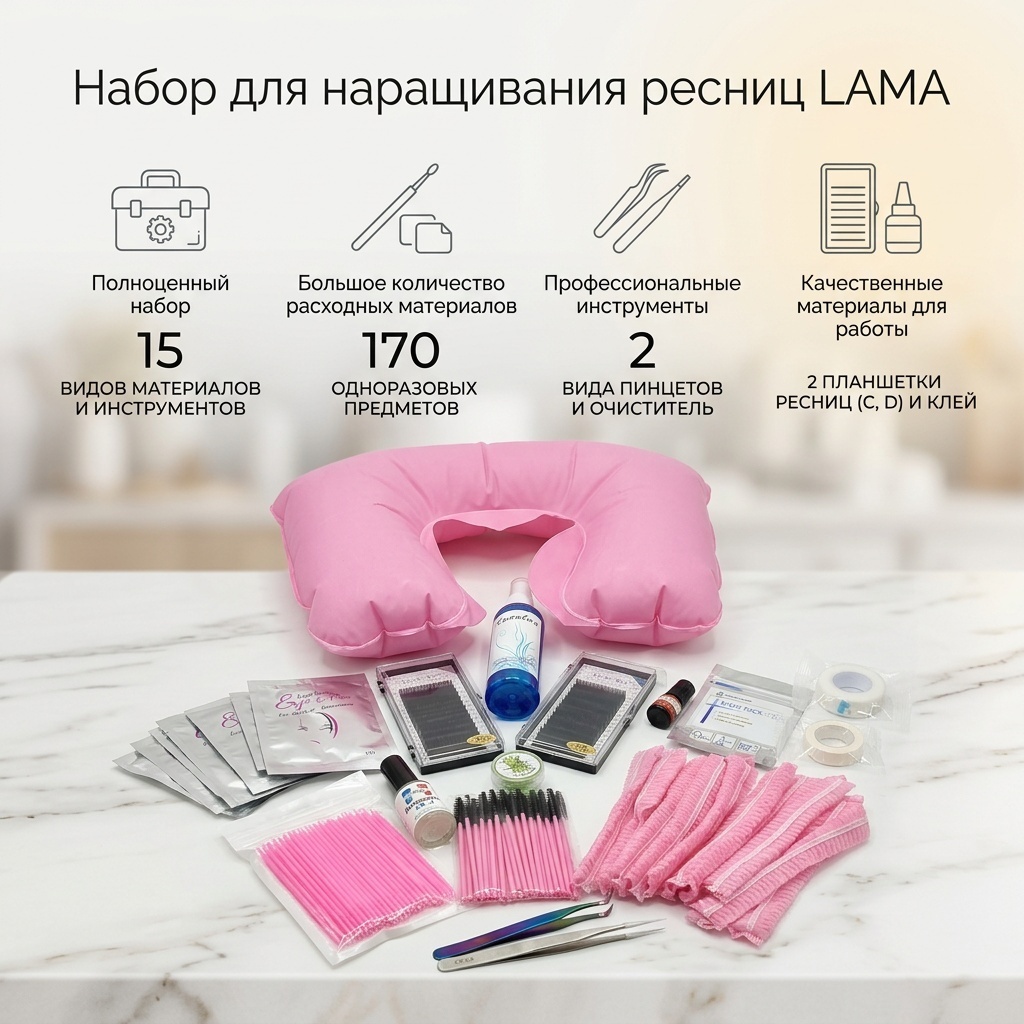 LAMA скотч для наращивания, микробраши, щеточка 1 шт