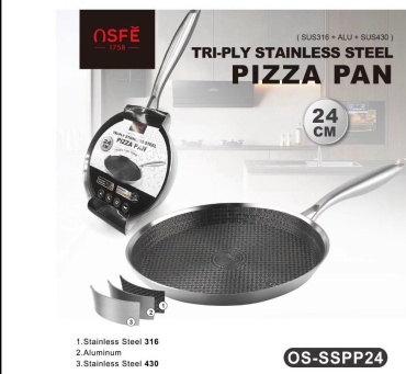 Сковорода для пиццы OSFE PIZZA PAN 24 см , нержавеющая сталь
