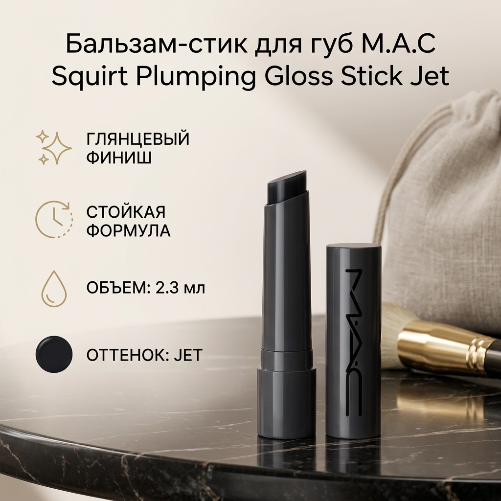 M.A.C Squirt Plumping Gloss Stick бальзам оттеночный для губ Jet