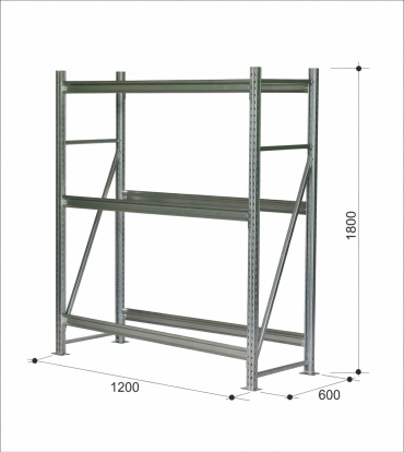 Стеллаж складской Steller 120x60x180 см, полок 3 шт
