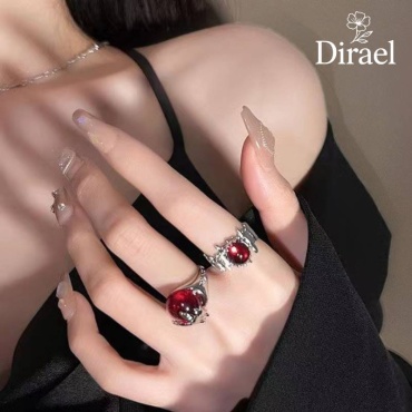 Набор Dirael 009-9K размер регулируемый бижутерный сплав, гранат, серебристый
