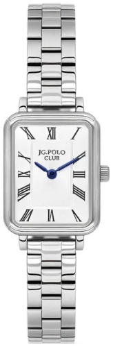 Кварцевые Polo Club Женские наручные часы JG.POLO CLUB 1025 014692M.1, кварцевые, серебристые, с белым циферблатом нержавеющая сталь