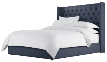 Кровать Rayer company King Size 02 двуспальная, 180x200 см (с матрасом, подъёмный механизм) темно-синий