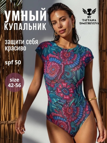 Купальник слитный розовый