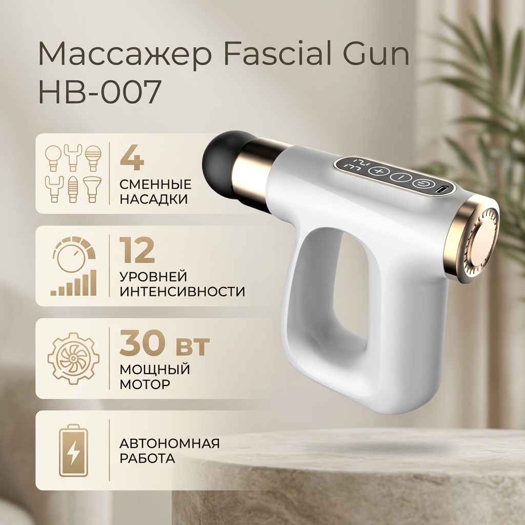 Массажер Fascial Gun HB-007 ручной вибрационный