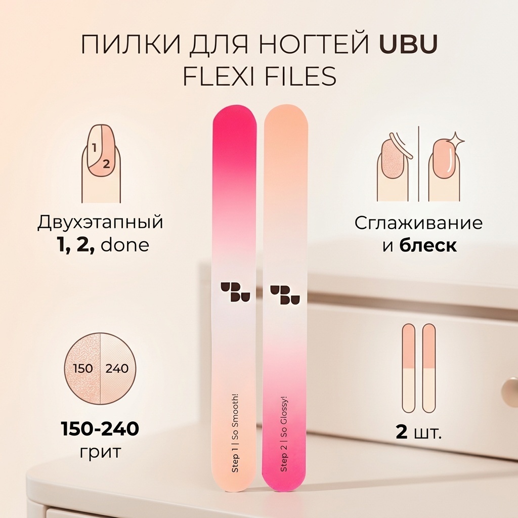 UBU маникюрная пилка 150-240 2 шт