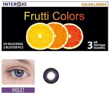 Контактные линзы Interojo Frutti Colors Glamorus Violet -5 кривизна 8.6 на три месяца 2 шт