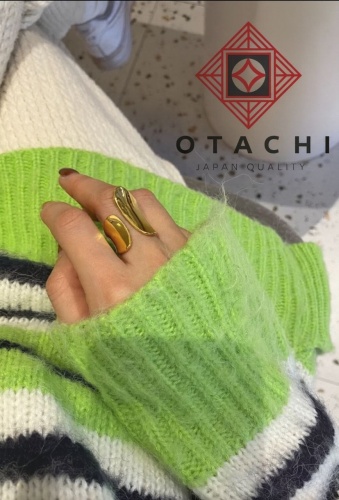 Кольцо OTACHI 567654 размер регулируемый бижутерный сплав, без вставок, золотистый