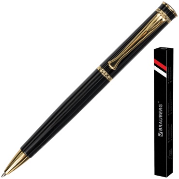 Ручка шариковая Brauberg Perfect Black 141416 1 шт, 1 мм, цвет чернил синий