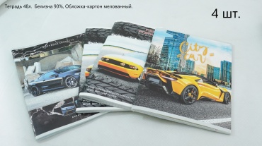 Общая тетрадь Краснокамск copybook для мальчиков, 48 л, А5, клетка, твердая обложка, 4 шт