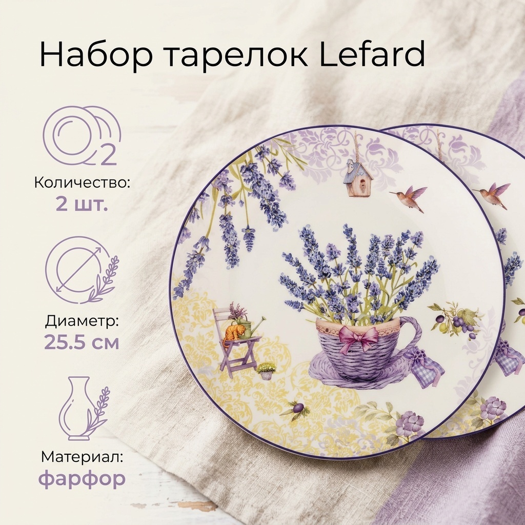 Набор тарелок Lefard 25.5 см, 2 шт, фарфор