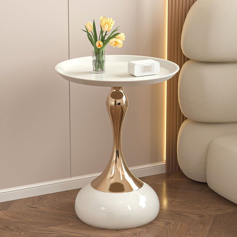 Журнальный столик W1, 40x40x54 см, белый, золотой