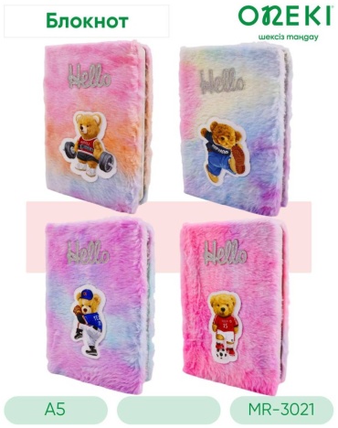 Блокнот Oneki Мишка, A5, 80 л, мультиколор