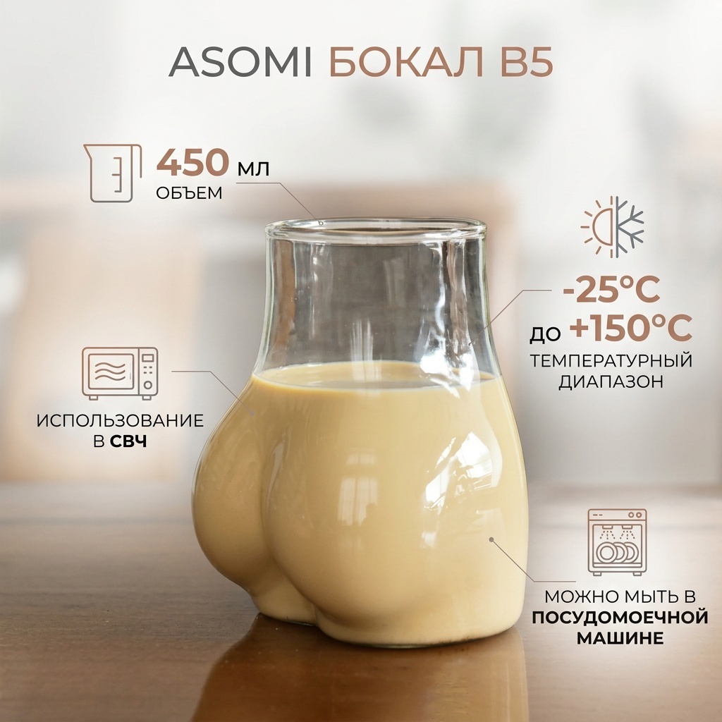 Бокал ASOMi 450 мл, стекло, 1 шт