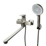 Смеситель для ванны TEMMAX TM-225-4, нержавеющая сталь, цвет сатин