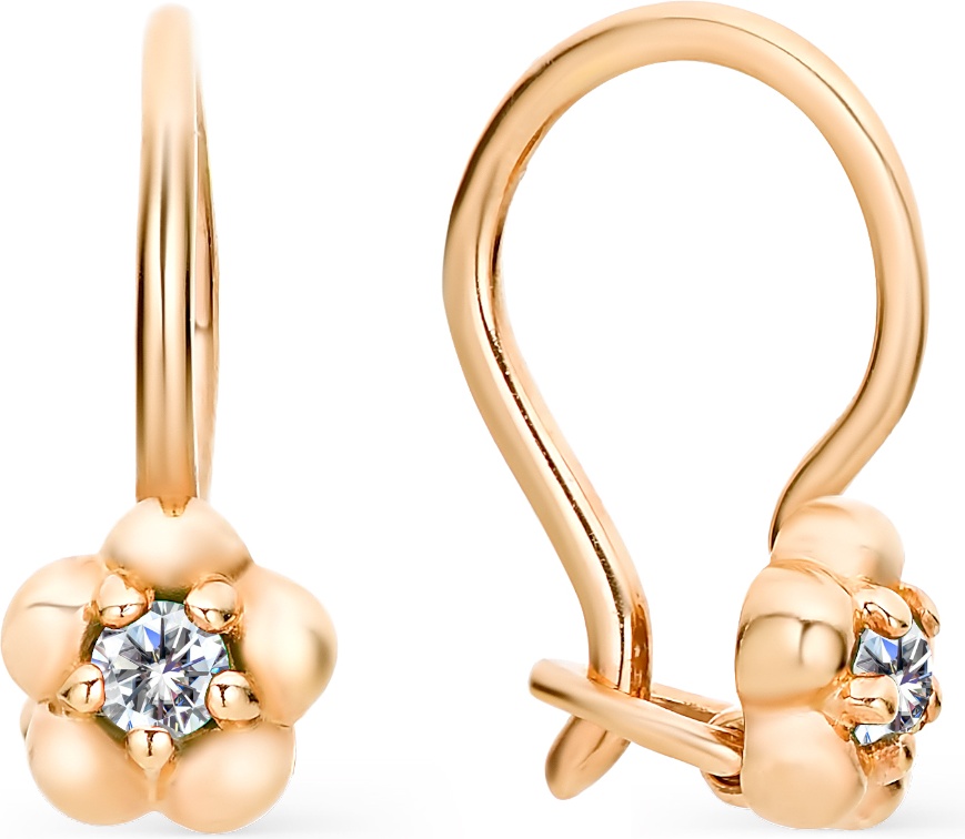 Серьги Lucente EAR-LU-585-150609 вес 1.02 г золото, фианит
