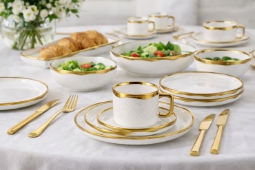 Сервиз на 6 персон Tableware Gold White Classic, предметов: 32, чайно-столовый, керамика