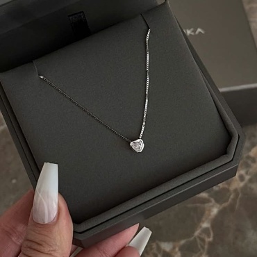 Колье Demian jewellery «Бегунок-сердце» длина 45 см вес 3.2 г серебро, фианит