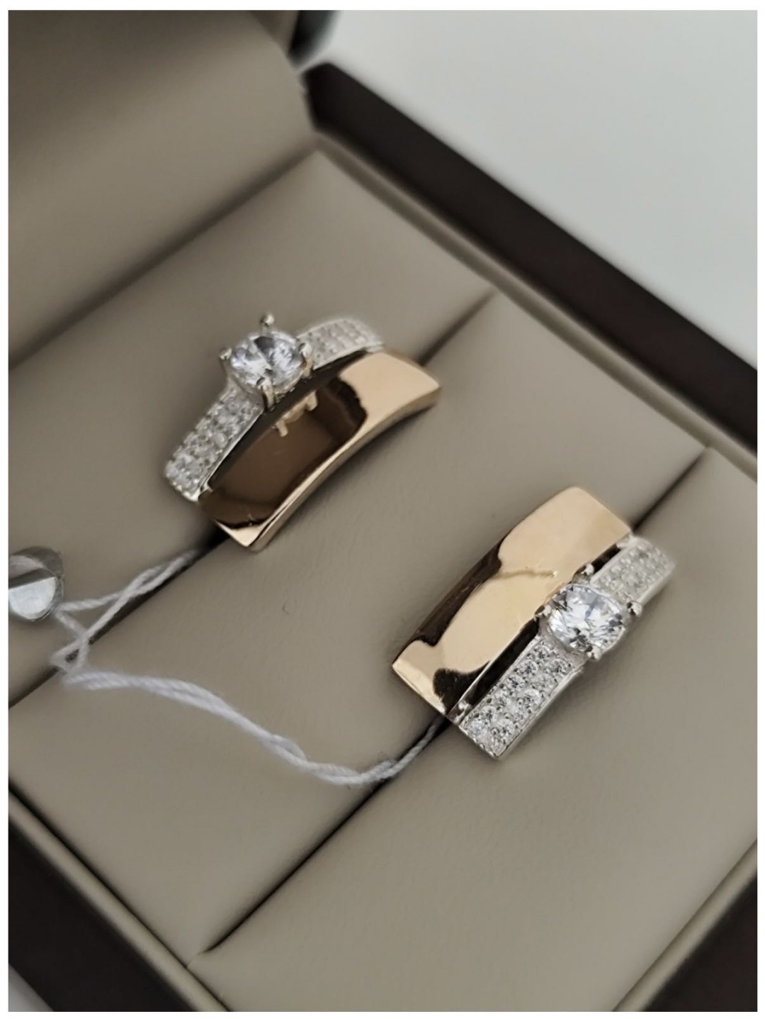 Серьги Золото 915584468DV вес 6.8 г серебро, золото, фианит