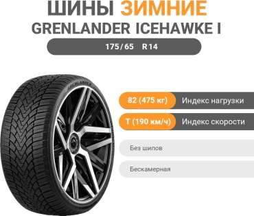 Grenlander ICEHAWKE I 175/65 R14 82 T без шипов