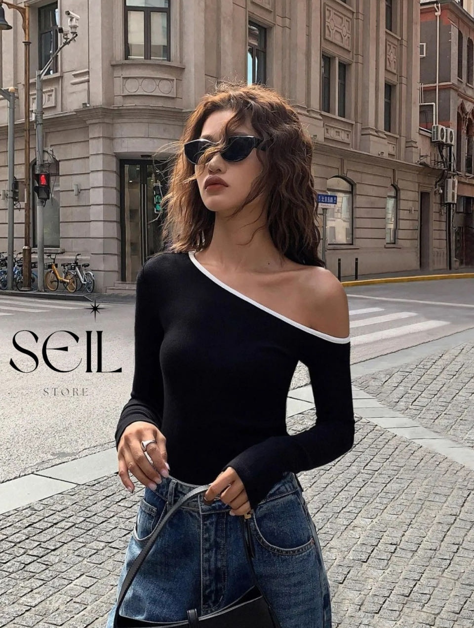 Лонгслив SEIL Однотонный SEIL черный
