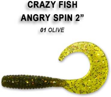 Мягкая приманка Crazy Fish Силиконовая приманка Crazy Fish Angry Spin 2 / 21-45-1-6 / Кальмар (8 шт.) 8 шт 45 мм 1